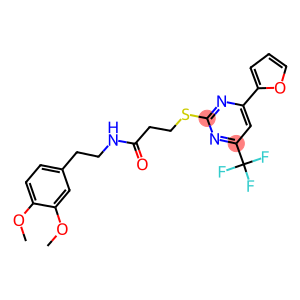 N-[2-(3,4-dimethoxyphenyl)ethyl]-3-{[4-(2-furyl)-6-(trifluoromethyl)-2-pyrimidinyl]sulfanyl}propanamide