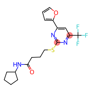 N-cyclopentyl-4-{[4-(2-furyl)-6-(trifluoromethyl)-2-pyrimidinyl]sulfanyl}butanamide