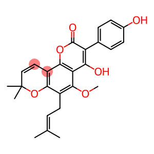 4-Hydroxy-3-(4-hydroxyphenyl)-5-methoxy-8,8-dimethyl-6-(3-methyl-2-butenyl)-2H,8H-benzo[1,2-b:3,4-b']dipyran-2-one