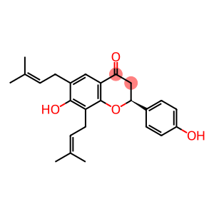 4H-1-Benzopyran-4-one, 2,3-dihydro-7-hydroxy-2-(4-hydroxyphenyl)-6,8-bis(3-methyl-2-buten-1-yl)-, (2S)-