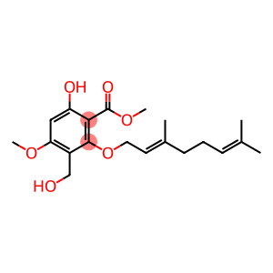 6-Hydroxy-4-methoxy-3-(hydroxymethyl)-2-[[(E)-3,7-dimethyl-2,6-octadienyl]oxy]benzoic acid methyl ester