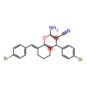 2-amino-8-(4-bromobenzylidene)-4-(4-bromophenyl)-5,6,7,8-tetrahydro-4H-chromene-3-carbonitrile