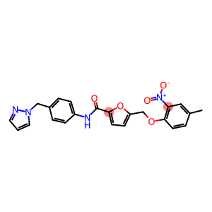 5-({2-nitro-4-methylphenoxy}methyl)-N-[4-(1H-pyrazol-1-ylmethyl)phenyl]-2-furamide