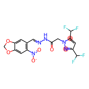 2-[3,5-bis(difluoromethyl)-1H-pyrazol-1-yl]-N'-({6-nitro-1,3-benzodioxol-5-yl}methylene)acetohydrazide