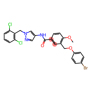 3-[(4-bromophenoxy)methyl]-N-[1-(2,6-dichlorobenzyl)-1H-pyrazol-4-yl]-4-methoxybenzamide