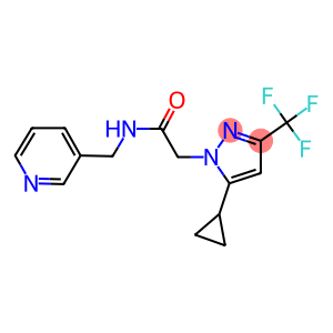 2-[5-cyclopropyl-3-(trifluoromethyl)-1H-pyrazol-1-yl]-N-(3-pyridinylmethyl)acetamide