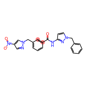 N-(1-benzyl-1H-pyrazol-3-yl)-3-({4-nitro-1H-pyrazol-1-yl}methyl)benzamide