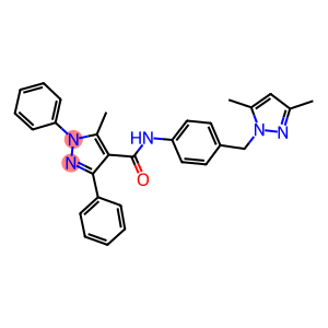 N-{4-[(3,5-dimethyl-1H-pyrazol-1-yl)methyl]phenyl}-5-methyl-1,3-diphenyl-1H-pyrazole-4-carboxamide