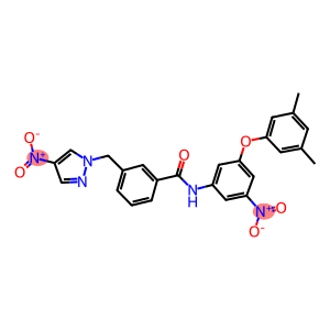 N-{3-(3,5-dimethylphenoxy)-5-nitrophenyl}-3-({4-nitro-1H-pyrazol-1-yl}methyl)benzamide