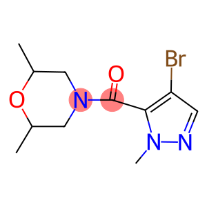 4-[(4-bromo-1-methyl-1H-pyrazol-5-yl)carbonyl]-2,6-dimethylmorpholine