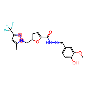 N'-(4-hydroxy-3-methoxybenzylidene)-5-{[5-methyl-3-(trifluoromethyl)-1H-pyrazol-1-yl]methyl}-2-furohydrazide