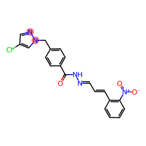 4-[(4-chloro-1H-pyrazol-1-yl)methyl]-N'-(3-{2-nitrophenyl}-2-propenylidene)benzohydrazide