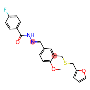 4-fluoro-N'-(3-{[(2-furylmethyl)sulfanyl]methyl}-4-methoxybenzylidene)benzohydrazide