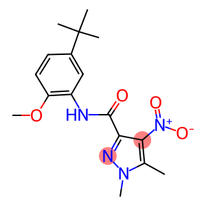 N-(5-tert-butyl-2-methoxyphenyl)-4-nitro-1,5-dimethyl-1H-pyrazole-3-carboxamide