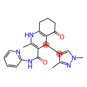 4-(1,3-dimethyl-1H-pyrazol-4-yl)-2-methyl-5-oxo-N-(2-pyridinyl)-1,4,5,6,7,8-hexahydro-3-quinolinecarboxamide