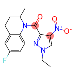 1-({1-ethyl-4-nitro-1H-pyrazol-3-yl}carbonyl)-6-fluoro-2-methyl-1,2,3,4-tetrahydroquinoline