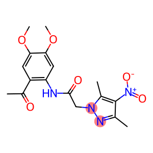 N-(2-acetyl-4,5-dimethoxyphenyl)-2-{4-nitro-3,5-dimethyl-1H-pyrazol-1-yl}acetamide