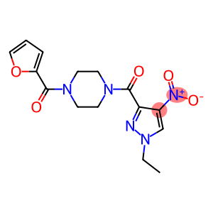 1-({1-ethyl-4-nitro-1H-pyrazol-3-yl}carbonyl)-4-(2-furoyl)piperazine