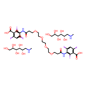 bis[1-deoxy-1-(methylamino)-D-glucitol] 3,3'-[(1,16-dioxo-4,7,10,13-tetraoxahexadecane-1,16-diyl)diimino]bis[2,4,6-triiodobenzoate]