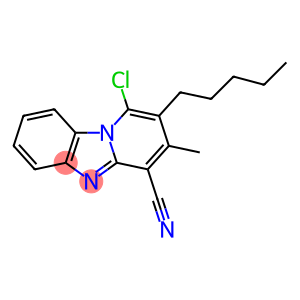 1-CHLORO-3-METHYL-2-PENTYL-BENZO(4,5)IMIDAZO(1,2-A)PYRIDINE-4-CARBONITRILE