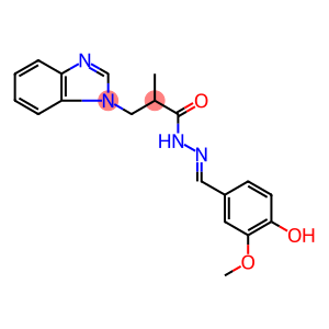 (E)-3-(1H-benzo[d]imidazol-1-yl)-N-(4-hydroxy-3-methoxybenzylidene)-2-methylpropanehydrazide