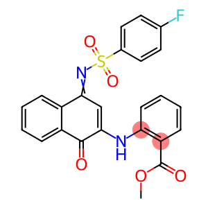 methyl (Z)-2-((4-(((4-fluorophenyl)sulfonyl)imino)-1-oxo-1,4-dihydronaphthalen-2-yl)amino)benzoate