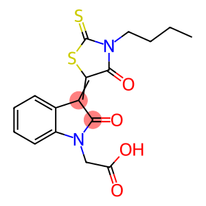 1H-Indole-1-acetic acid, 3-(3-butyl-4-oxo-2-thioxo-5-thiazolidinylidene)-2,3-dihydro-2-oxo-