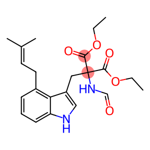 Propanedioic acid, 2-(formylamino)-2-[[4-(3-methyl-2-buten-1-yl)-1H-indol-3-yl]methyl]-, 1,3-diethyl ester