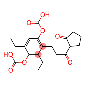 Carbonic acid, 2-(3-oxo-3-(2-oxocyclopentyl)propyl)-1,4-phenylene diethyl ester