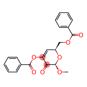 2H-Pyran-3(6H)-one,4-(benzoyloxy)-6-[(benzoyloxy)methyl]-2-methoxy-, (2R-cis)- (9CI)