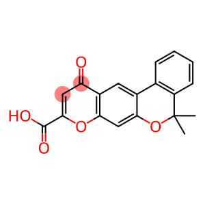 5H,11H-[2]Benzopyrano[4,3-g][1]benzopyran-9-carboxylic acid, 5,5-dimethyl-11-oxo- (9CI)