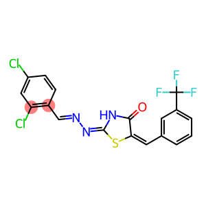 2,4-dichlorobenzaldehyde {4-oxo-5-[3-(trifluoromethyl)benzylidene]-1,3-thiazolidin-2-ylidene}hydrazone