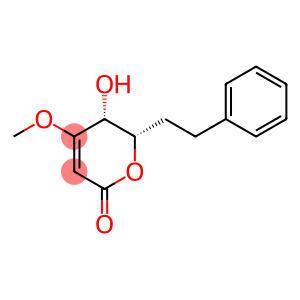 2H-Pyran-2-one, 5,6-dihydro-5-hydroxy-4-methoxy-6-(2-phenylethyl)-, (5R,6S)-