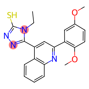 5-[2-(2,5-dimethoxyphenyl)-4-quinolinyl]-4-ethyl-4H-1,2,4-triazole-3-thiol