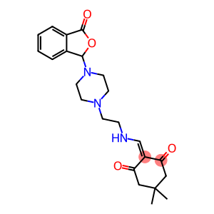 5,5-dimethyl-2-[({2-[4-(3-oxo-1,3-dihydro-2-benzofuran-1-yl)piperazin-1-yl]ethyl}amino)methylidene]cyclohexane-1,3-dione