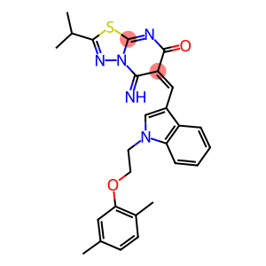 6-({1-[2-(2,5-dimethylphenoxy)ethyl]-1H-indol-3-yl}methylene)-5-imino-2-isopropyl-5,6-dihydro-7H-[1,3,4]thiadiazolo[3,2-a]pyrimidin-7-one