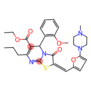 ethyl5-(2-methoxyphenyl)-2-{[5-(4-methyl-1-piperazinyl)-2-furyl]methylene}-3-oxo-7-propyl-2,3-dihydro-5H-[1,3]thiazolo[3,2-a]pyrimidine-6-carboxylate