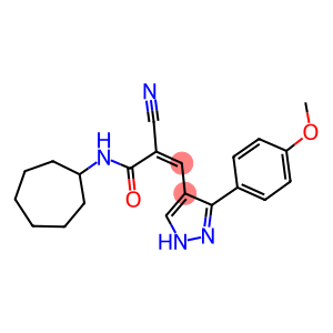 2-cyano-N-cycloheptyl-3-[3-(4-methoxyphenyl)-1H-pyrazol-4-yl]acrylamide