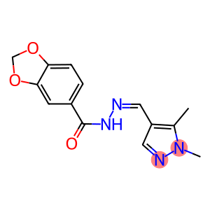 N'-[(1,5-dimethyl-1H-pyrazol-4-yl)methylene]-1,3-benzodioxole-5-carbohydrazide