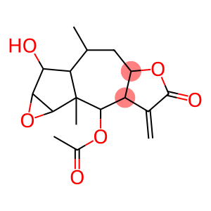 Oxireno[2,3]azuleno[6,5-b]furan-4(1aH)-one, 2-(acetyloxy)decahydro-8-hydroxy-1b,7-dimethyl-3-methylene- (9CI)