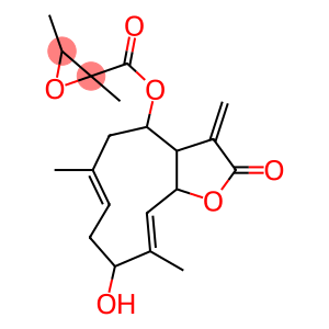 Oxiranecarboxylic acid, 2,3-dimethyl-, 2,3,3a,4,5,8,9,11a-octahydro-9-hydroxy-6,10-dimethyl-3-methylene-2-oxocyclodeca[b]furan-4-yl ester (9CI)