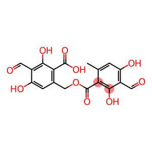 Benzoic acid, 3-formyl-2,4-dihydroxy-6-methyl-, (2-carboxy-4-formyl-3,5-dihydroxyphenyl)methyl ester