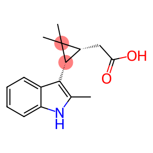 Cyclopropaneacetic acid, 2,2-dimethyl-3-(2-methyl-1H-indol-3-yl)-, (1R,3S)-