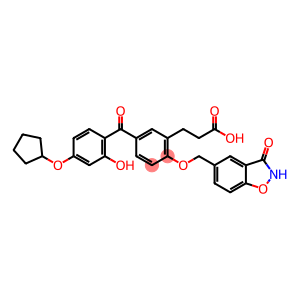 Benzenepropanoic acid, 5-[4-(cyclopentyloxy)-2-hydroxybenzoyl]-2-[(2,3-dihydro-3-oxo-1,2-benzisoxazol-5-yl)methoxy]-