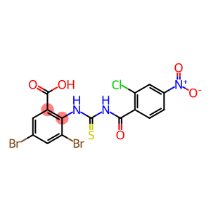 3,5-DIBROMO-2-[[[(2-CHLORO-4-NITROBENZOYL)AMINO]THIOXOMETHYL]AMINO]-BENZOIC ACID