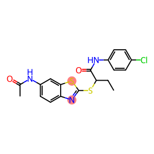 2-{[6-(acetylamino)-1,3-benzothiazol-2-yl]sulfanyl}-N-(4-chlorophenyl)butanamide