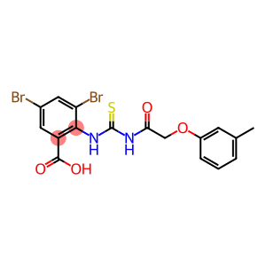 Benzoic acid, 3,5-dibromo-2-[[[[2-(3-methylphenoxy)acetyl]amino]thioxomethyl]amino]-