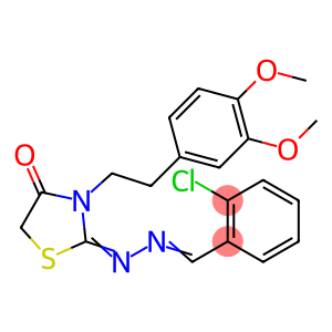 Benzaldehyde, 2-chloro-, 2-[3-[2-(3,4-dimethoxyphenyl)ethyl]-4-oxo-2-thiazolidinylidene]hydrazone