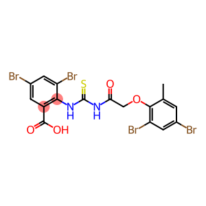 Benzoic acid, 3,5-dibromo-2-[[[[2-(2,4-dibromo-6-methylphenoxy)acetyl]amino]thioxomethyl]amino]-