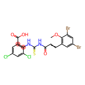 3,5-DICHLORO-2-[[[[3-(3,5-DIBROMO-2-METHOXYPHENYL)-1-OXO-2-PROPENYL]AMINO]THIOXOMETHYL]AMINO]-BENZOIC ACID